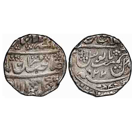 Jaisalmir, Silver Rupee, 11.12g, Ranjit Singh (1846-1864 AD), Akhey Shahi, 22 RY Frozen, D
