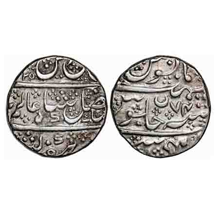 Mysore, Silver Rupee, 11.26g, British Protectorate issue, Mysore Mint, AH (12)25/74 (sic) 