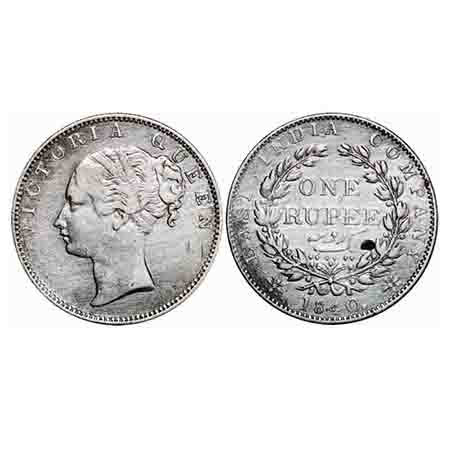 Victoria Queen, Silver, Rupee, 1840, CL, Madras Mint, A/IV, No 'S' only 'V' raised, Englis