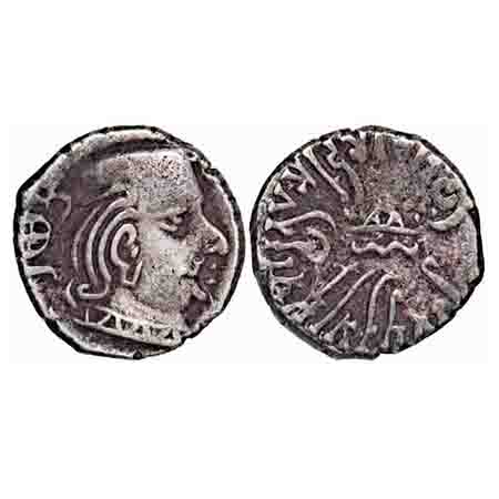 Western Kshtrapas, Kardamaka Family, Rudrasena II (255-276 AD), SE 194, Silver Dramma, 2.1
