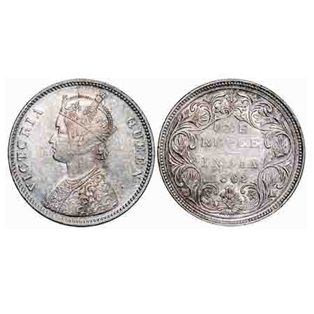 Victoria Queen, Silver, Rupee, 1862, Bombay Mint, A/II/0/6, Complete 'D' in India, w/o ini