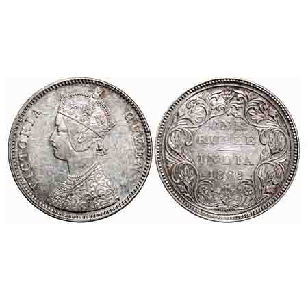 Victoria Queen, Silver, Rupee, 1862, Bombay Mint, A/II/1/2, w/o initial 'J'. F. Prid 103. 