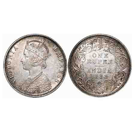 Victoria Empress, Silver, Rupee, 1888, Bombay Mint, C2/I(ii), 'B' raised. F. Prid Unlisted