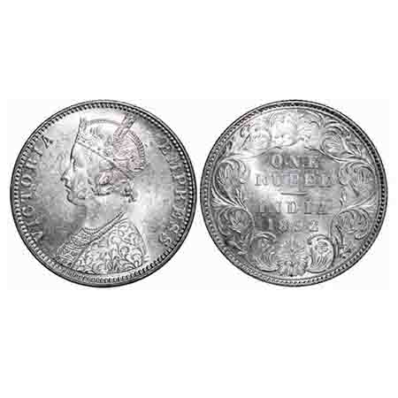 Victoria Empress, Silver, Rupee, 1892, Bombay Mint, C2/I, 'B' inused. F. Prid 181. GK 572.