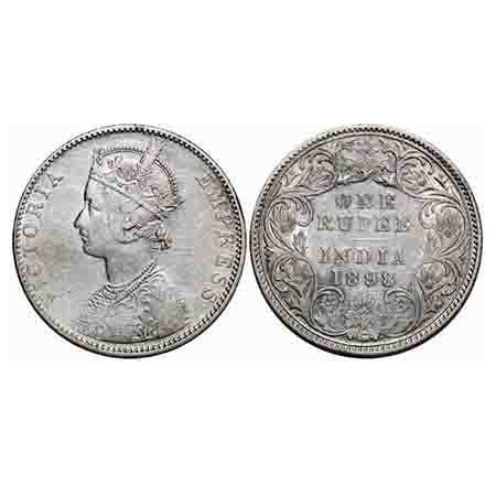 Victoria Empress, Silver, Rupee, 1898, Bombay Mint, C2/I(ii), 'B' incused, traces of numer