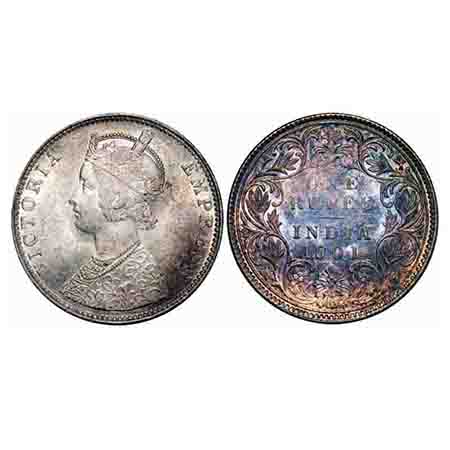 Victoria Empress, Silver, Rupee, 1901, Bombay Mint, C2(ii)/I, 'B' incused. F. Prid Unliste