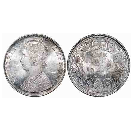 Victoria Empress, Silver, Rupee, 1901, Bombay Mint, C2(ii)/I, 'B' incused. F. Prid Unliste