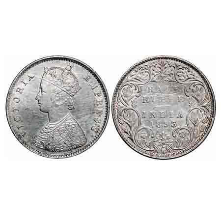 Victoria Empress, Silver, Half Rupee, 1893, Bombay Mint, A/I, 'B' incused, Die cracks on o