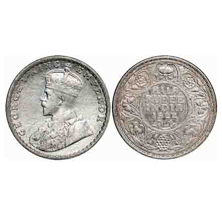 George V, Silver, Half Rupee, 1922, Bombay Mint, Dot. F. Prid 344. GK 1060. Extremely Fine