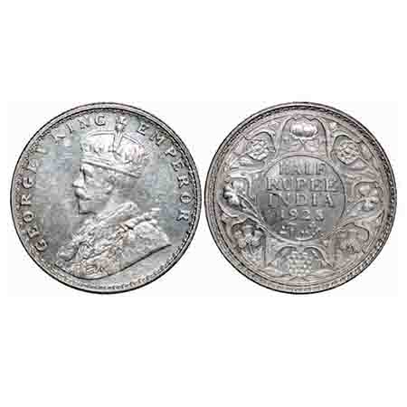 George V, Silver, Half Rupee, 1928, Bombay Mint, Dot. F. Prid 349. GK 1070. Uncirculated. 