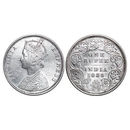 Victoria Empress, Silver, Rupee, 1888, Bombay Mint, C2/I(ii), ‘B’ incused, ‘B’ incused inv