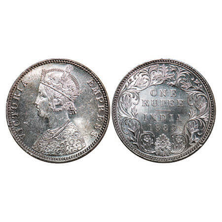 Victoria Empress, Silver, Rupee, 1889, Bombay Mint, C2/I, ‘B’ incused. F. Prid 177. GK 564