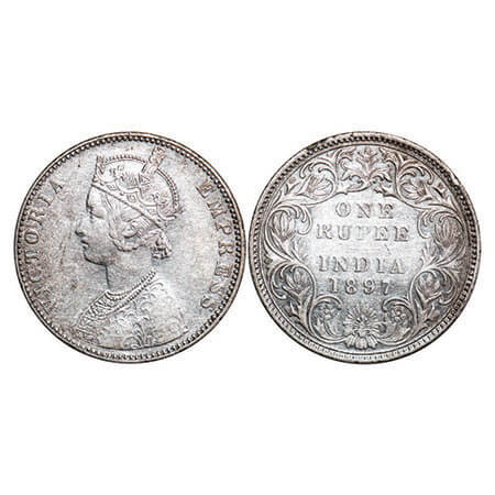 Victoria Empress, Silver, Rupee, 1897, Bombay Mint, C2/I(ii), ‘B’ incused. F. Prid 183. GK
