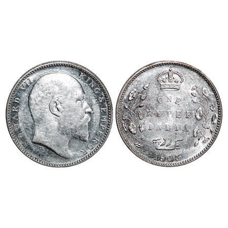 Edward VII, Silver, Rupee, 1903, Bombay Mint, ‘B’ incused and dot, Ghost on Rev. F. Prid 1