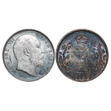Edward VII, Silver, Rupee, 1903, Bombay Mint, ‘B’ incused and dot. F. Prid 199. GK 926. Br