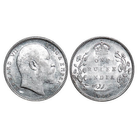 Edward VII, Silver, Rupee, 1903, Bombay Mint, ‘B’ incused and no dot, Ghost on Rev. F. Pri