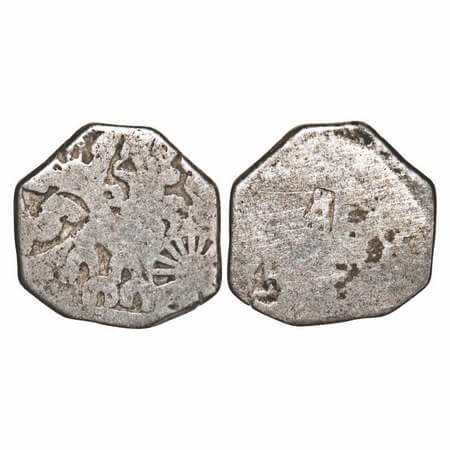Nanda Empire, Punch Marked, (c. 4 Cen BC), Silver Karshapana, 3.19g, 16.80x17.08mm, Obv: P