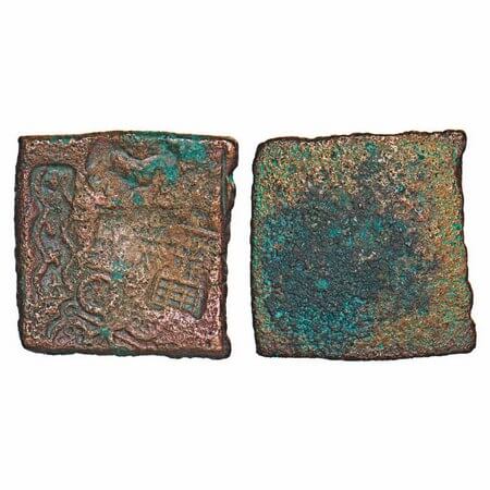 Eran region, Punch Marked, (c. 2 Cen BC), Copper heavy unit, 11.83g, 25.36x25.32 mm, Obv: 