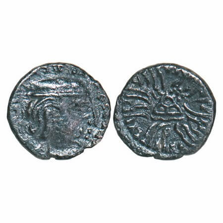 Western Kshatrapas, (Kardamaka family), Swami Rudrasena III (348-378 AD), Silver Dramma, 1