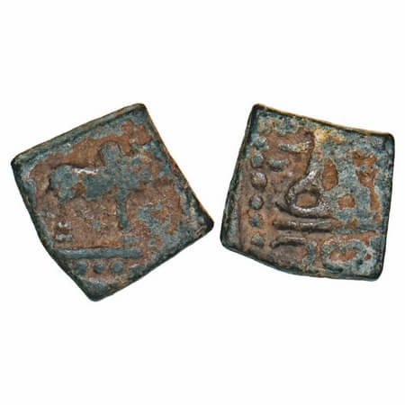 Western Kshatrapas, Kardamaka family, Gujarat, Lead unit, 2.38g, 14.62x13.98mm, Obverse: B