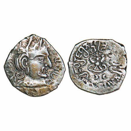 Guptas, Chandragupta II, (375-414 AD), 1.86g, 16.91x16.86 mm, Silver Dramma, Obv: Bust of 