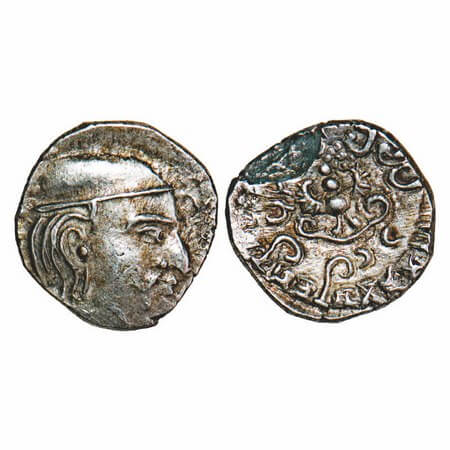 Guptas, Chandragupta II, (375-414 AD), 1.95g, 15.10x14.38mm , Silver Dramma, Obv: Bust of 