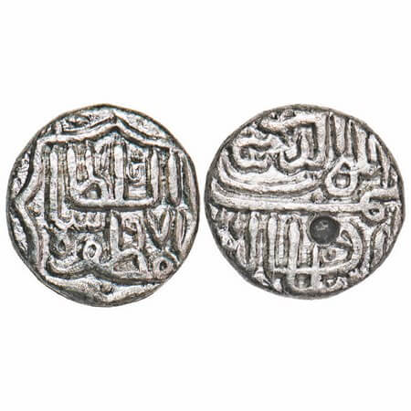 Gujarat Sultanate, Silver Half Tanka, 4.24g (80 rati standard), Shams al-Din Muzaffar III 