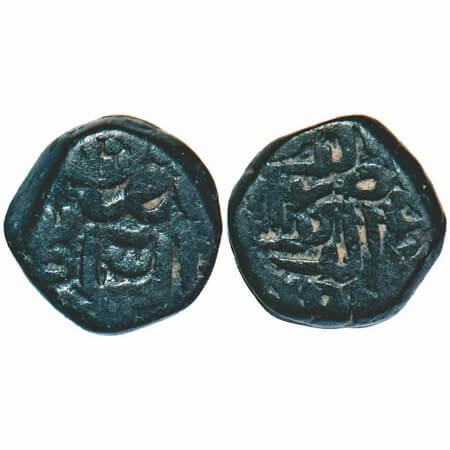 Khandesh Sultanate, Copper Half Falus, 4.24g, Nasir Shah ( AH 801 - 840 / 1399 - 1437 AD )