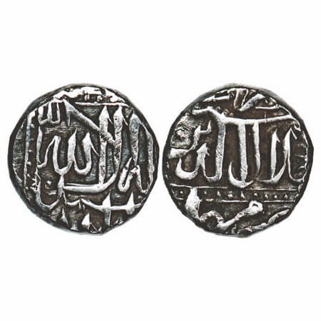 Akbar, Silver Mahmudi, 5.60g, provincial issue struck by Raja of Baglana at Mulher Mint, K