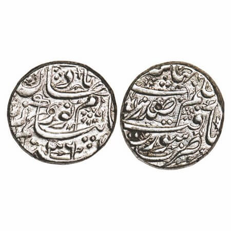 Jahangir with Nur Jahan Begum, Silver Rupee, 11.40g, Surat Mint, AH 1036, Yaft Couplet, Ob
