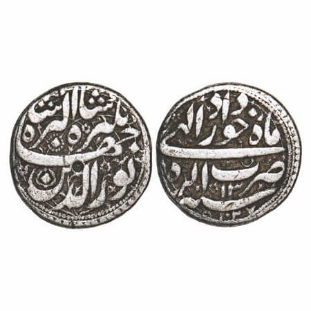 Jahangir (1605-1628 AD), Silver Rupee, 10.66g, Agra Mint, AH 1027/13 RY, Month 'Khurdad', 