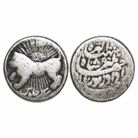 Jahangir, Silver Zodiac Rupee, 10.73g, Ahmadabad Mint, Leo sign, (AH 1027)/13 RY, Obv: A l
