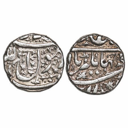 Jahangir, Silver Rupee, 11.30g, Ahmadnagar Mint, floral design on both side, Nur ud din ty