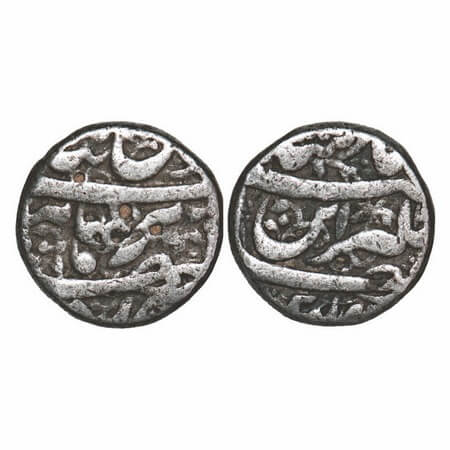 Jahangir, Silver Rupee, 11.21g, Burhanpur Mint, 'Din Panah' Couplet, Floral design and wit