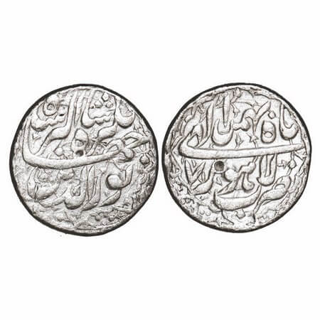 Jahangir, Silver Rupee, 10.71g, Lahore Mint, Ilahi Type, Month 'Bahman' Year 7. with ornam