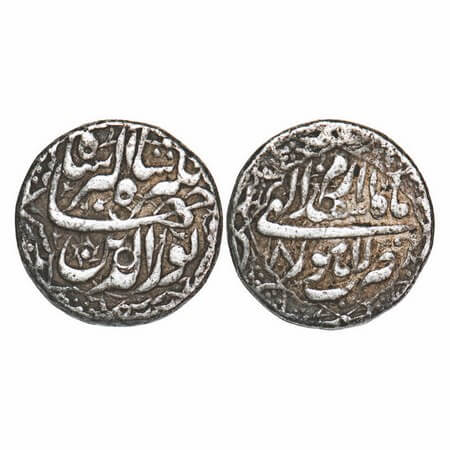 Jahangir, Silver Rupee, 11.29g, Lahore Mint, 8 RY, ilahi 'Isfandarmuz'. KM 145.11. Toned A