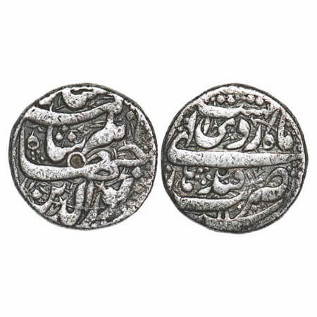 Jahangir, Silver Rupee, 11.12g, Qandahar Mint, 11 RY, Month 'Ardibihisht'. KM 145.13. Abou