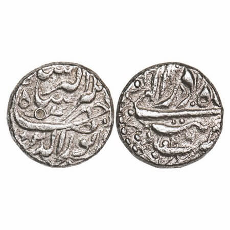 Jahangir, Silver Rupee, 10.99g, Tatta Mint, Ilahi Month 'Azar' AH 1026 and decorative Type