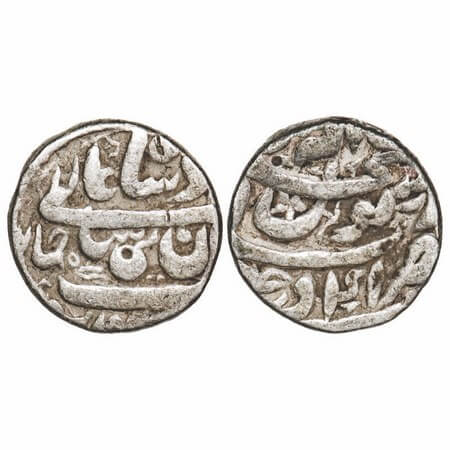 Shah Jahan I, Silver Rupee, 11.31g, Ujjain Mint, 4 RY, three lines type. Almost complete M