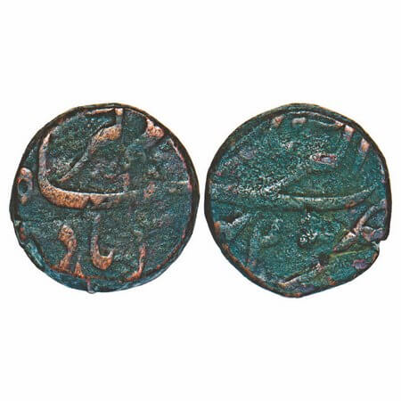 Aurangzeb, Copper Falus Paisa, 14.20g, Akbarnagar Mint, RY 42, Obv: Falus Badshah Alamgir,