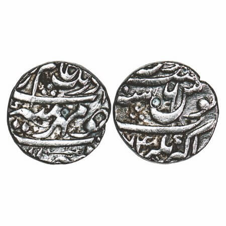 Aurangzeb, Silver Rupee, 11.28g, Akbarnagar Mint, AH (10)74/6, Mihire Munir couplet, a ver