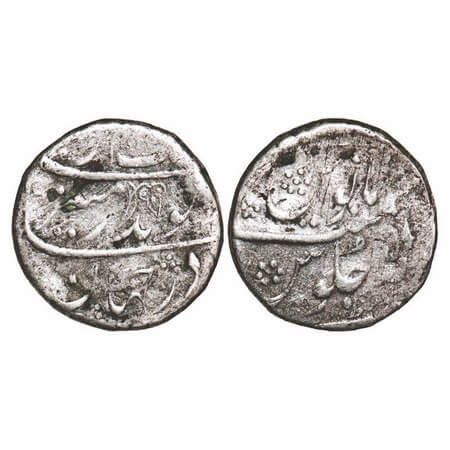 Aurangzeb, Silver Rupee, 11.12g, (Parenda) Mint, 51 RY, beautiful flower mint mark on obve