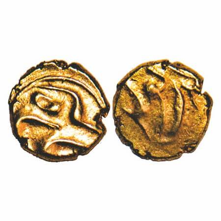 Shah Alam Bahadur, Gold Fanam, 0.35g, Kolar mint, Obv. Persian legend “Shah Alam” in a cir