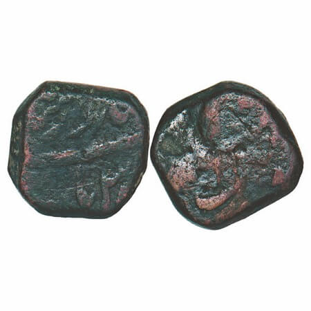 Jahandar Shah, Copper Falus, 13.70, Surat Mint. KM 360.7. Fine, Very Scarce.
