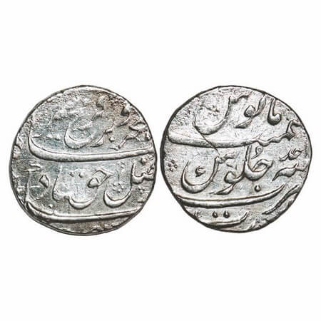 Farrukhsiyar, Silver Rupee, 11.46 Surat Mint, Ahad (1) RY. 'Ain' in julus. KM 377.59. Very