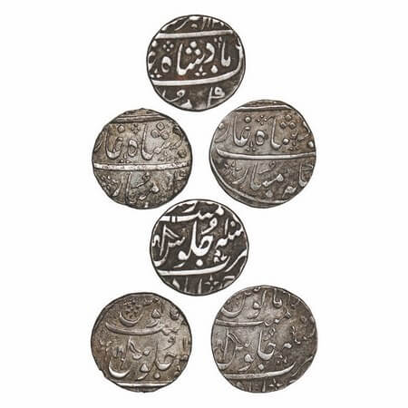 Maratha Confederacy, Silver Rupee (3 Coins), Ahmadabad Mint, INO Shah Alam II. 9, 10, 10. 