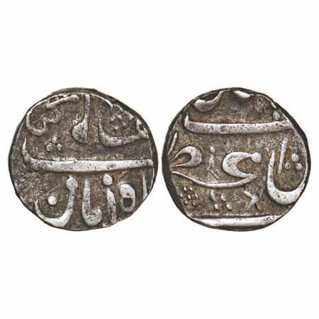 Maratha Confederacy, Silver Rupee, 11.31, Azamnagar Mint (Belgaum- Shahpur), RY 7 (Crude S