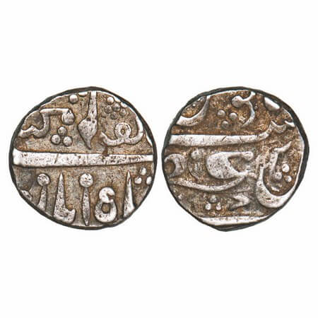 Maratha Confederacy, Silver Rupee, 11.33g, Azamnagar Mint (Belgaum- Shahpur), RY 7 (Crude 