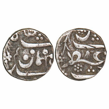 Maratha Confederacy, Silver Rupee, 11.14g, Azamnagar Mint (Belgaum- Shahpur), RY 7 (Crude 