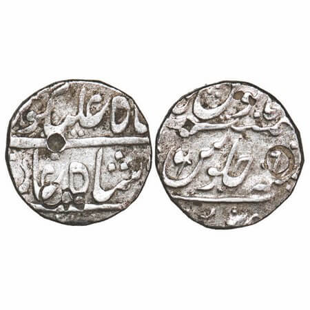 Maratha Confederacy, Silver Rupee, 11.31g, Chinchwad Mint, INO Shah Ali Gauhar, 6 RY, 'bat